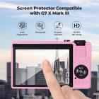 Funda protectora de silicona para Canon G7X III con protector de pantalla, antiarañazos, resistente a golpes, suave, color rosa