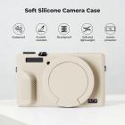 Funda protectora de silicona para Canon G7X III con protector de pantalla, antiarañazos, resistente a golpes, suave, color beige