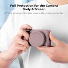 Funda protectora de silicona para Canon G7X III con protector de pantalla, antiarañazos, resistente a golpes, color morado