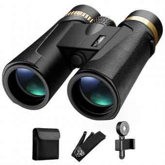 K&F Concept 12X42 HD Binoculars BAK4 Prism + FMC Broadband Green Film Bird Watching, Hunting, Professional, Travel, Ball Games,HD Binoculars