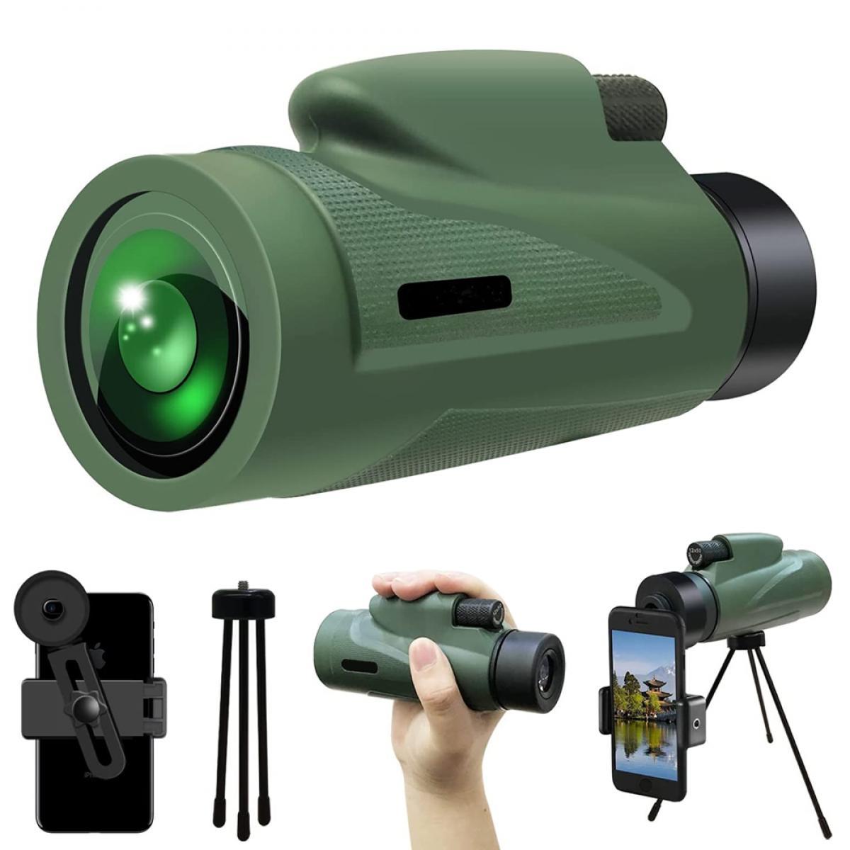 Reisen tragbares Nachtsicht-Hochleistungs-Prisma 14mm-Okular-HD-Monokularteleskop mit Stativ für Vogelbeobachtung 15-45X60 Monokular Teleskop Wildlife 