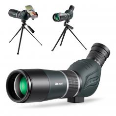20-60X60 HD Fernglas,BAK4 45 Grad, zum Jagen, Schießen, Beobachten von Wildlandschaften mit Telefonclip, Stativ