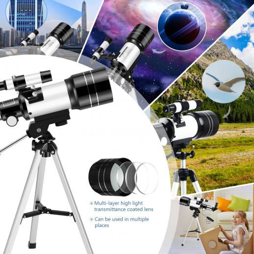 Teleskop mit Stativ & Mikroskop & Zubehör Kinder Astronomie Wissenschaft Set 