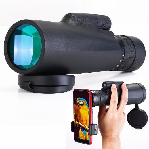 10-30x50 HD Monoculair Laag Nachtzicht, Waterdicht Zoom Monoculair voor Volwassenen Vogels Kijken Wandelen