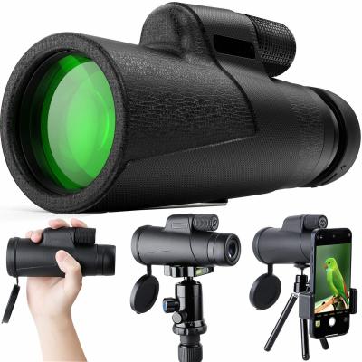 12x50 High Power Monocular for Adult Bird Watching with Smartphone Holder and Tripod BAK4 Prism for Wildlife Observing, Hunting, Camping, Travel Kentfaith