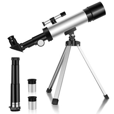 Telescopio rifrattore astronomico,Apertura 50 mm Lunghezza focale 360 ​​mm, adatto a bambini principianti, può ingrandire 90 volte, include 2 oculari e treppiede in lega di alluminio, telescopio portatile leggero e facile da usare