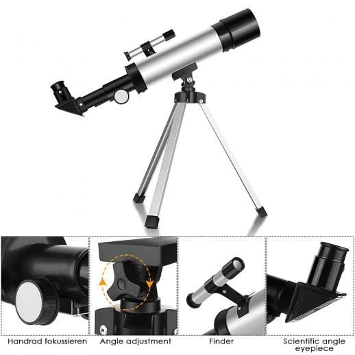Astronomical Telescope 50mm Aperture Multiple Eyepieces & Accessories Included View The Moon & Have Fun Learning About Space! Refracting Astronomy Telescope for Kids & Beginners 