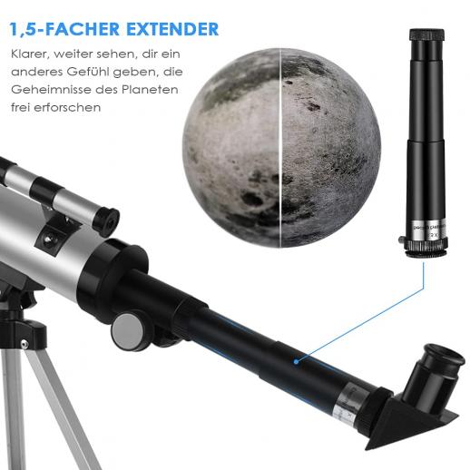 Travel Telescope with 2 Magnification Eyepieces Gifts Astronomical Refracting Telescope 50mm Aperture Telescope with Tripod Kanzd Astronomy Telescope for Kids Adults Beginners 