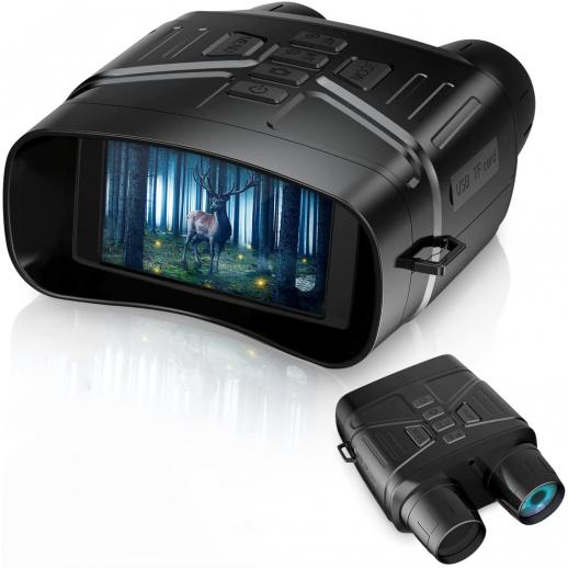 Binocolo per visione notturna 4K, display da 3 pollici, regolazione della visione notturna a infrarossi 7 stop, zoom digitale 5x, registrazione video e scatto fotografico