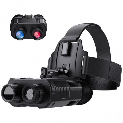 NV8000 Jumelles de vision nocturne infrarouge haute définition numériques pour adultes, zoom numérique 4x, jumelles Full HD mains libres montées sur la tête, distance visuelle de 984 pieds / 300 mètres dans l'obscurité totale, prend en charge la chasse da