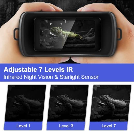 Casque lunettes Vision Nocturne Imagerie Stéréo 1080P Capteur Infrarouge  Portée 300M Haute Qualité
