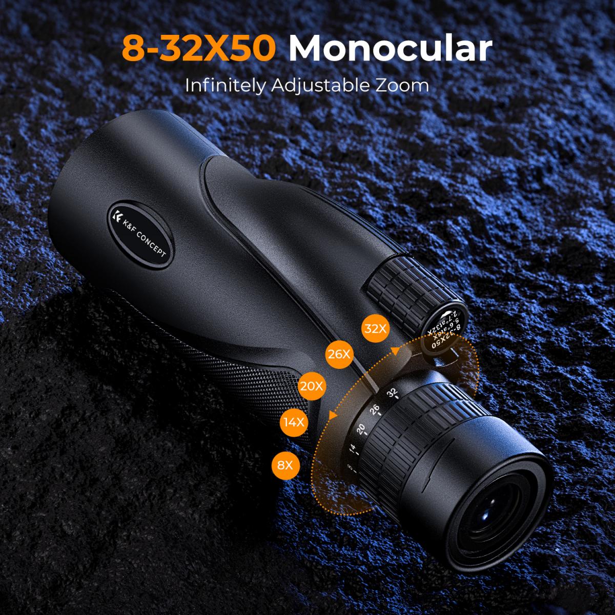 832x50 Continuous Zoom Monocular Telescope K&F Concept Monocular K