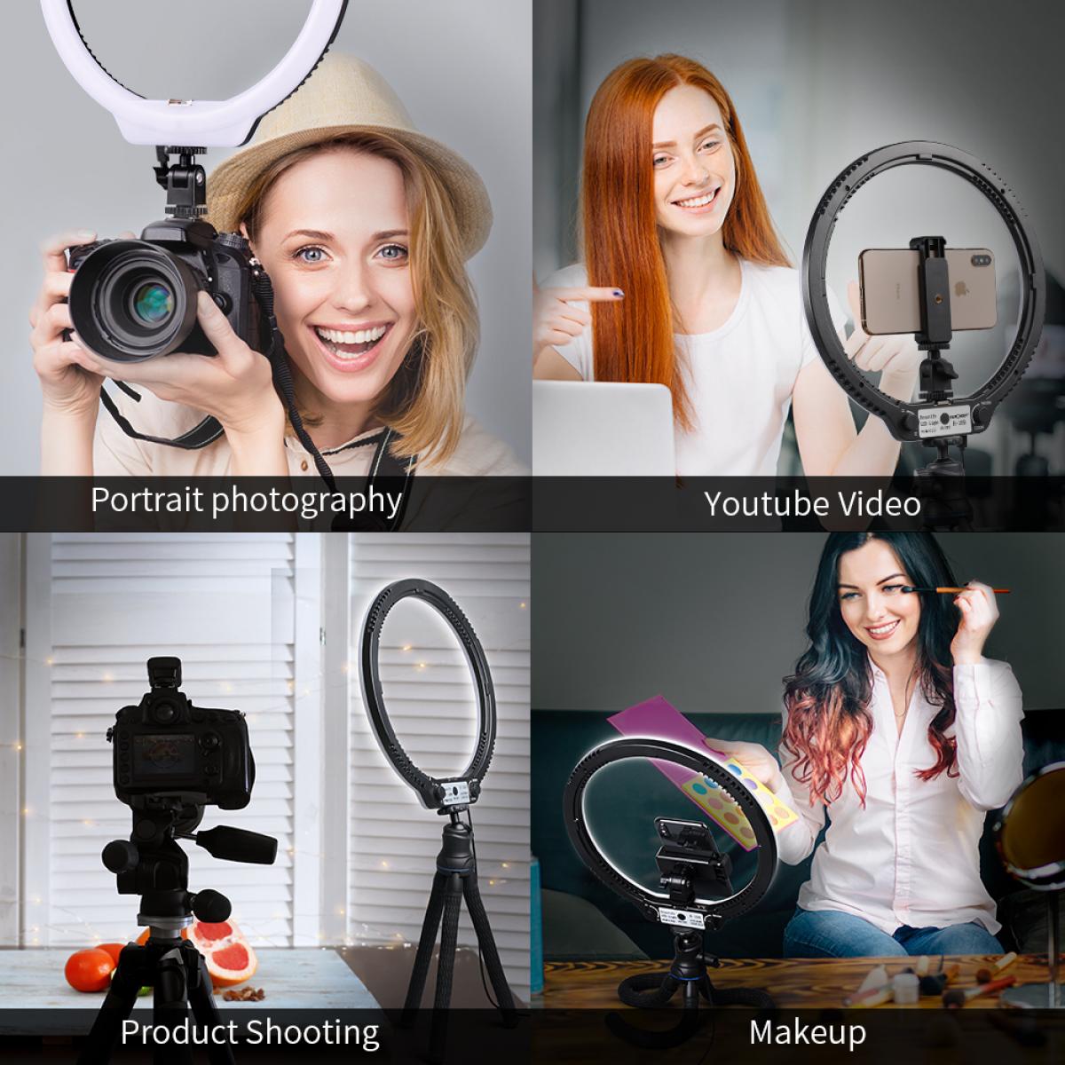 Anello per selfie da 10 '' con supporto per telefono per videocamera Vlog  Video Smartphone  per autoripresa - K&F Concept