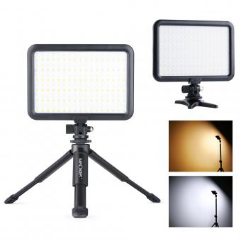  204 LED Video Light with Mini Tripod Stand, Dimmable 3200K-5600K Rechargeable 