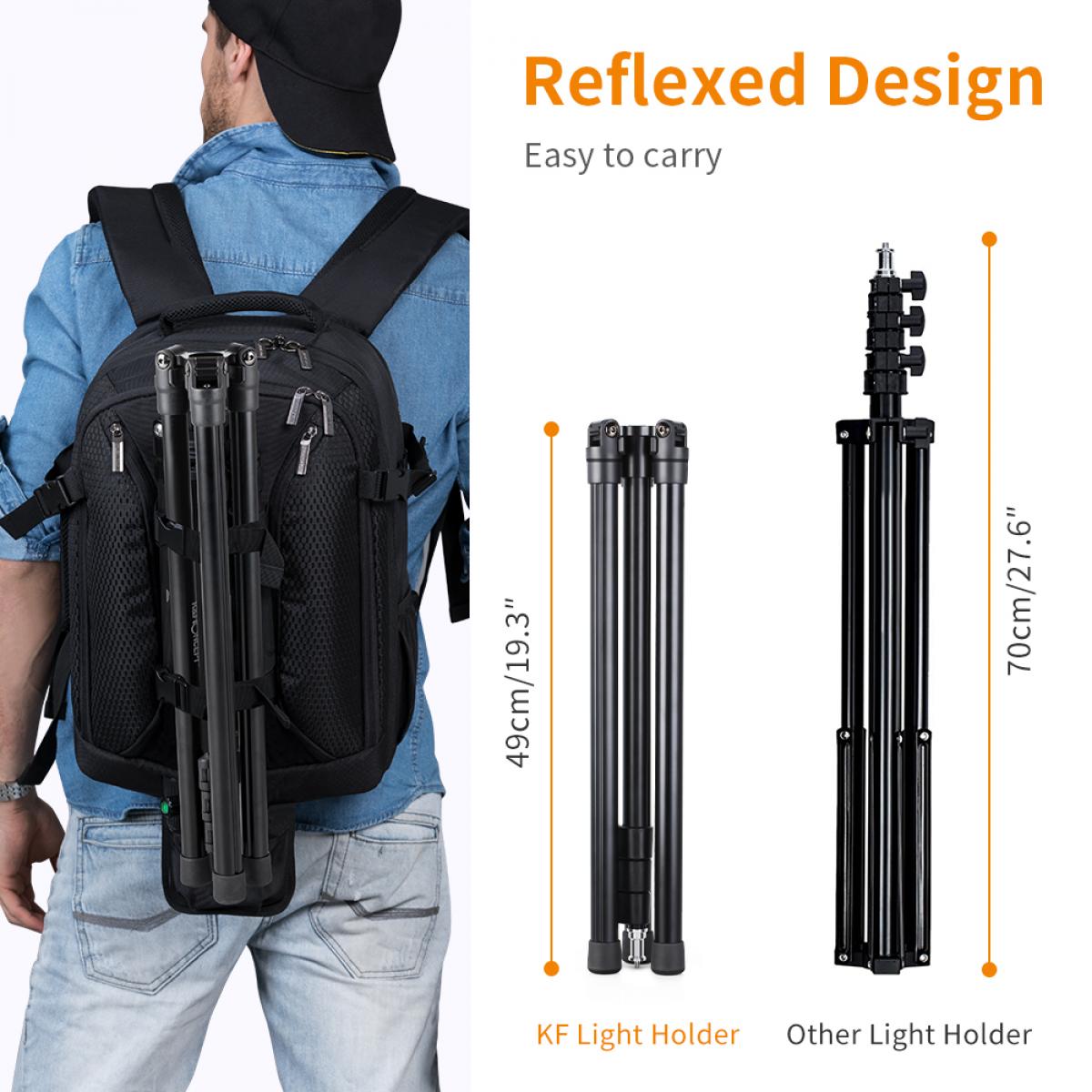 K&F Concept 78,75 Inch Aluminium Fotografie/Videostatief voor Reflectoren, Softboxen, Lampen, Paraplu's en Achtergronden