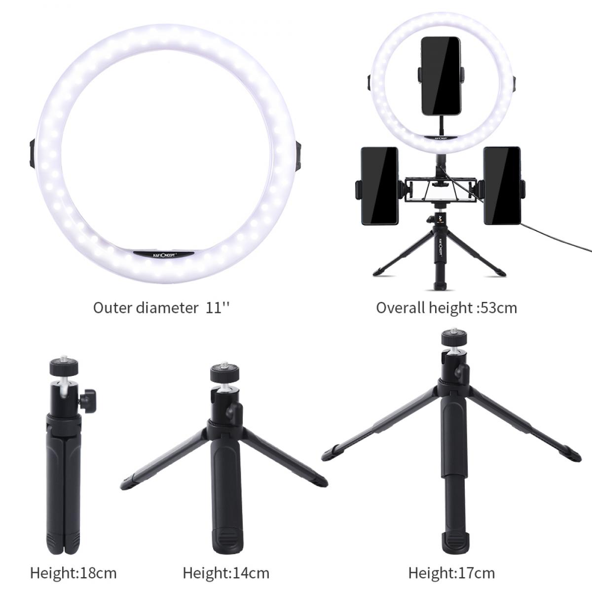 Anello per selfie da 11 '' con supporto per telefono per videocamera Vlog Video Smartphone YouTube per autoripresa