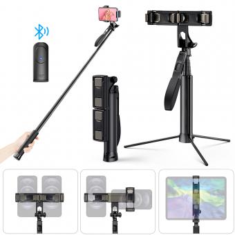  A200 1.1M Soporte móvil plegable y fácil de transportar para selfie Streaming en directo/Vídeo en YouTube/Fotografía con mando a distancia