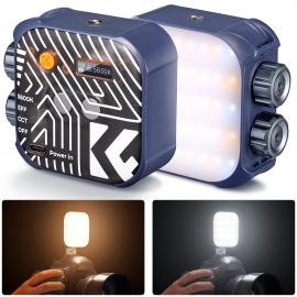 K&F Concept İki Renkli LED Video Işığı, 2000mAh Şarj Edilebilir Taşınabilir Kamera Işıkları, CRI 96+, 2500K-9900K, 15 Işık Efekti, Vlog Çekimi ve Selfie İçin Fotoğrafçılık Aydınlatması (Mavi)