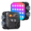 K&F Concept RGB Fullfarge Oorbordsfotografering Videofyllingslys, 360° Fotolampe 2500K - 9900K CRI 96+ Innebygd 2000mAh batteri 21 Lyseffekter Svart