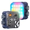K&F Concept RGB Fullfarge Oorbordsfotografering Videofyllingslys, 360° Fotolampe 2500K - 9900K CRI 96+ Innebygd 2000mAh batteri 21 Lyseffekter Blå