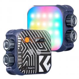 K&F Concept RGB Video Işığı, 360° Tam Renkli Taşınabilir Fotoğraf Işığı, 21 Işık Efektli LED Kamera Işığı, 2500K-9900K CRI 96+, Vlog ve Selfie için 2000mAh Şarj Edilebilir Fotoğraf Aydınlatması (Mavi)