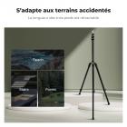 Support d'éclairage pliable en aluminium K&F CONCEPT de 2,0 m avec vis 1/4" et sac - pour anneaux lumineux, boîtes à lumière, etc.