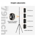 Statyw oświetleniowy K&F CONCEPT 2,0 m aluminiowy składany ze śrubą 1/4" i torbą – do oświetlenia pierścieniowego, softboxów itp.