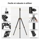 K&F CONCEPT Lot de 2 supports d'éclairage pliables en aluminium de 2 m avec vis 6,35 mm et sac – pour éclairage vidéo et studio