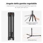 K&F CONCEPT 2 supporti per luci pieghevoli in alluminio da 2,0 m con viti da 1/4" e borsa - per luci video e da studio