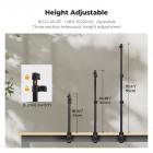 K&F CONCEPT 37–90 cm C-klemme skrivebordsstativ med kulehode, lysstativadapter og telefonholder, kompatibel med kameraer, LED-lys, smarttelefoner, ideell for videoopptak, direktestrømming