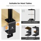 K&F CONCEPT 37–90 cm C-klemme skrivebordsstativ (2-pakning) med kulehode, lysstativadapter og telefonholder, kompatibel med kameraer, LED-lys, smarttelefoner, ideell for videoopptak, direktestrømming