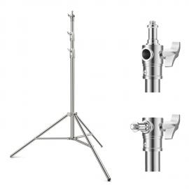 K&F CONCEPT 2,8 m/110,2" statief voor fotografie, veerbuffer, robuust statief van roestvrij staal met 1/4" en 3/8" schroeven voor videolampen, ringlampen, softboxen, enz.