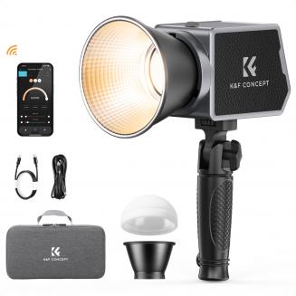  K&F Concept PL 60B 60W COB Fotografieleuchte mit eingebautem 4500mAh Akku unterstützt Type-C PD-Schnellladen, Fotolicht mit 12 Lichteffekte, Videoleuchte mit Griff und Tragetasche für Aufnahmen unterwegs