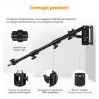 K&F CONCEPT Braccio a braccio triangolare montato a parete 39.37"/100cm - Regolabile a 180° per luci ad anello, illuminazione video, fotocamere e softbox