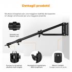 K&F CONCEPT Braccio a braccio triangolare montato a parete 51.18"/130cm - Regolabile a 180° per luci ad anello, illuminazione video, fotocamere e softbox