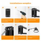 K&F CONCEPT Braccio a braccio triangolare montato a parete 51.18"/130cm - Regolabile a 180° per luci ad anello, illuminazione video, fotocamere e softbox