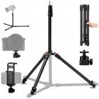 K&F Concept Stativo pieghevole in alluminio da 2,6 m – Testa a sfera, supporto per telefono/tablet, borsa