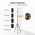 K&F Concept Stativo pieghevole in alluminio da 2,6 m – Testa a sfera, supporto per telefono/tablet, borsa