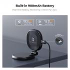 K&F CONCEPT Magnetisk Telefon LED-lys: Sammenklappelig Selfie-lys med Makeupspejl, 3000K-6500K Dæmpbar Vlog-fyldlys til iPhone, Videoopkald og Makeup (Sort)