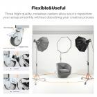 K&F CONCEPT Soporte de iluminación resistente de acero inoxidable de 3,05 m (10 pies): soporte en C con ruedas universales, bolsa de arena y patas ajustables para softboxes, flashes e iluminación fotográfica.