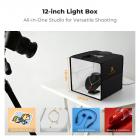 K&F CONCEPT 12"/30cm Mini Photo Studio Light Box: Portable Folding Photography Tent Kit with 6 Color Backdrops for Small Product, Jewelry & Food Photography