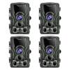 4PCS Wildlife Trail Camera with Night Vision 0.5S Trigger Motion Activated 16MP 1080P IP65 Waterproof Hunting Camera for Outdoor & Home security | HC-801A	