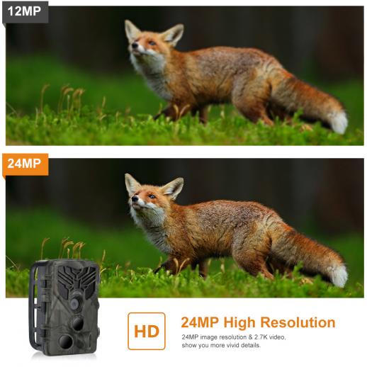 FunKind Camara Caza 24MP 1080P, Camara Fototrampeo Nocturna, 90° Gran  Ángulo, Cámara de Caza de Movimiento Activado con Tarjeta SD de 32 GB, Caza  y Observación de la Fauna, IP65 : 