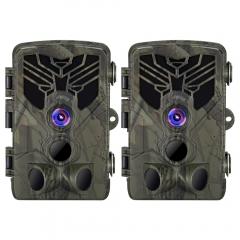 2.7K 24MP 0.3s Trigger Speed HD Jaktkamera Scouting Game Camera 120° Vidvinkelobjektiv för Hemsäkerhet, Övervakning Av Vilda Djur(2 St)