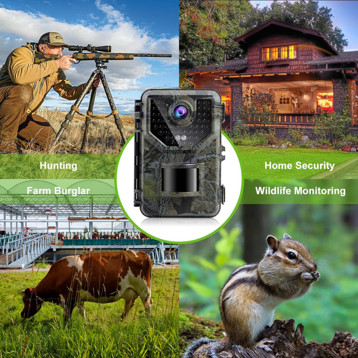 K&F HB-E2 Jagdkamera 1080P 16MP HD Scouting-Kamera Wild View PIR Motion