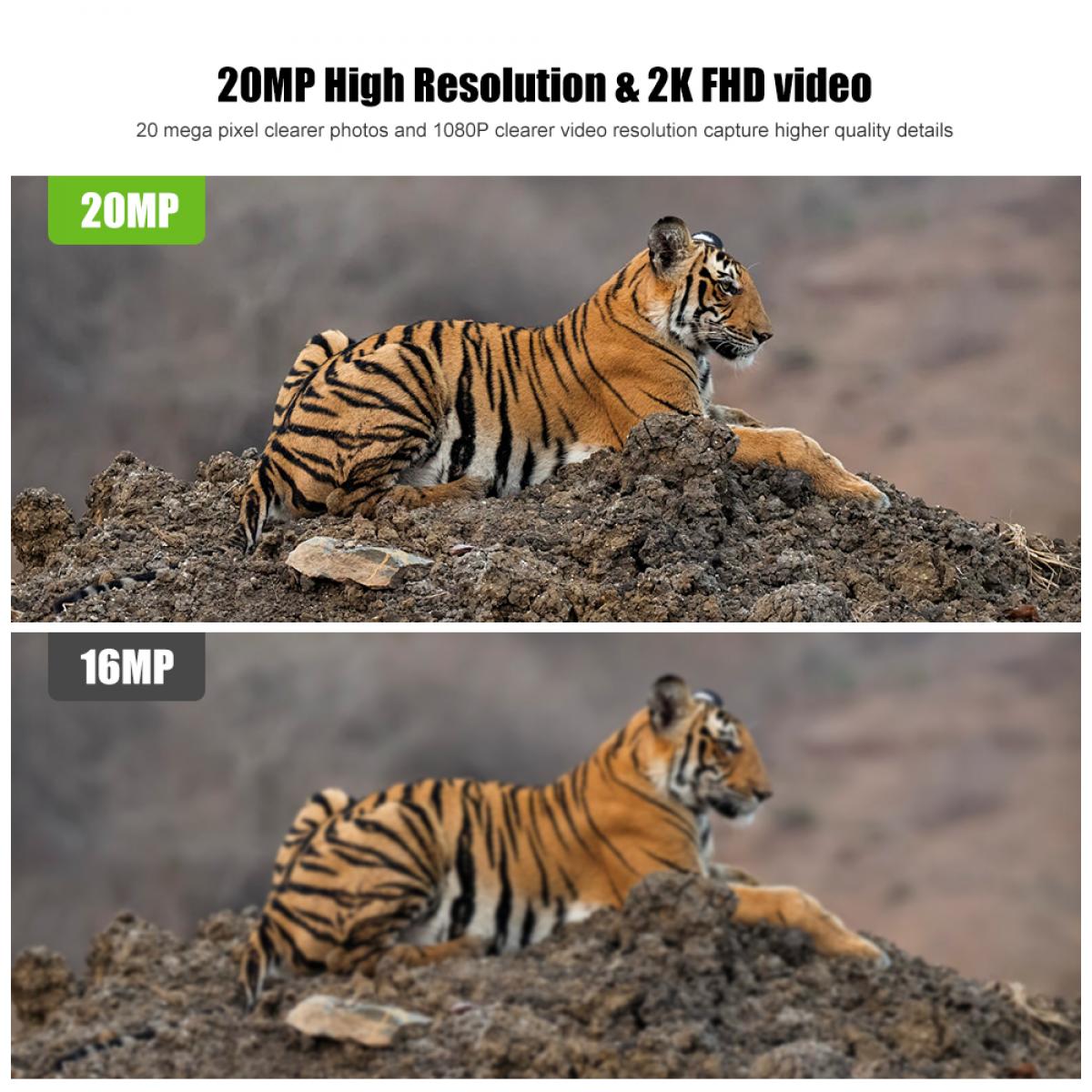 Cámara de Caza 2,7K 20MP 0,2s Disparo Impermeable IP66, 4 piezas