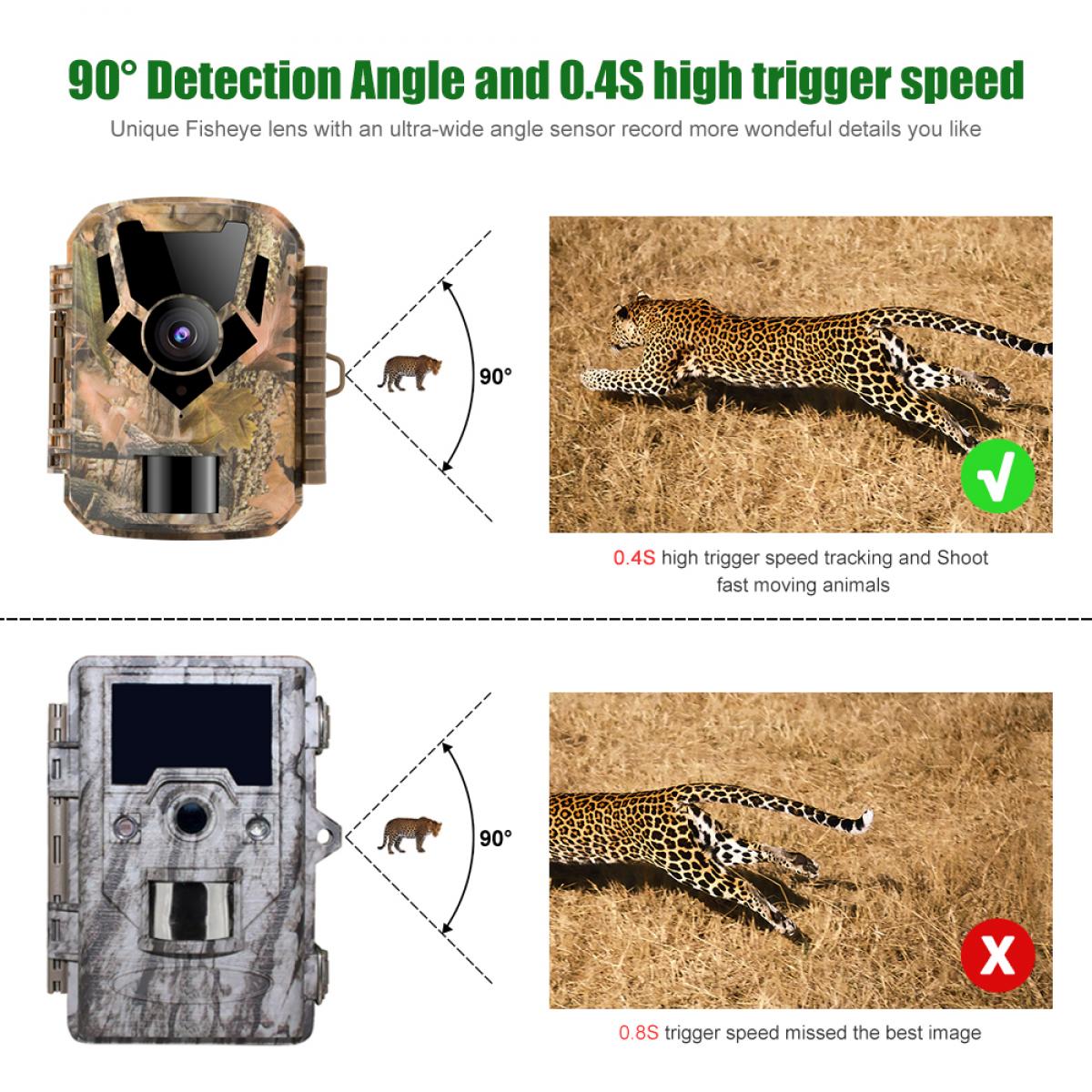 Wildlife Camera 16MP Night Vision with IP65 Waterproof Design 1080P