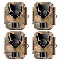 1080p 24MP Wildlife Trail Camera Con visione notturna ,0,4S attivazione del movimento IP65 telecamera da caccia Fototrappola impermeabile per la sicurezza esterna e domestica 4pc 1080p 24MP Wildlife Trail Camera Con visione notturna ,0,4S attivazione del movimento IP65 telecamera da caccia Fototrappola impermeabile per la sicurezza esterna e domestica 4pc