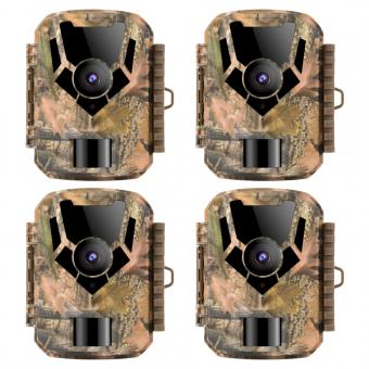 4PCS Wildlife Trail Camera with Night Vision 0.4S Trigger Motion Activated 24MP 1080P IP65 Waterproof Hunting Camera for Outdoor & Home security