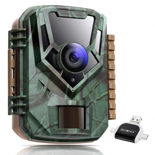 K&F Concept 16MP 0.4s Caméra de vision nocturne infrarouge étanche pour la chasse et la chasse + lecteur de carte 2-en-1 à quatre ports en métal (K&F Concept35 .006 + 835010001)